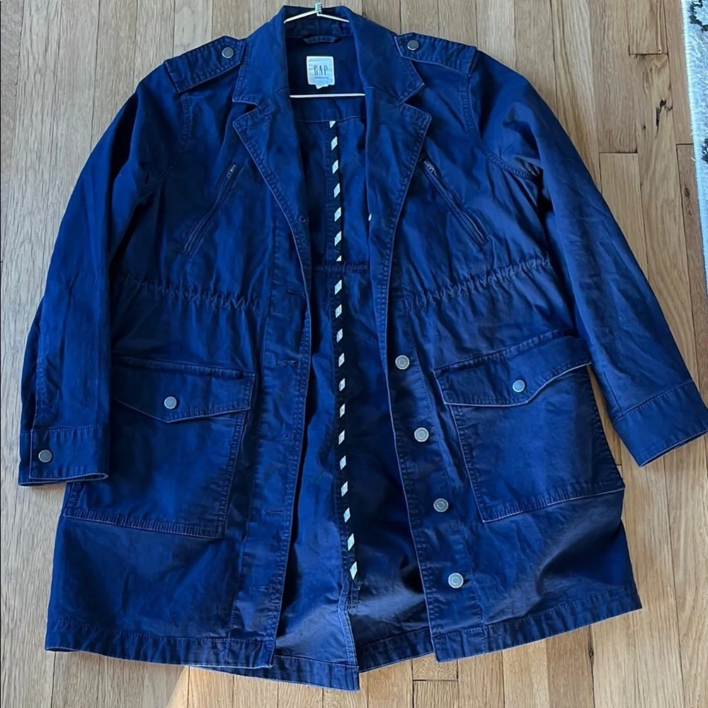 Navy Blue Button-Up Jacket - Picture 1 of 6